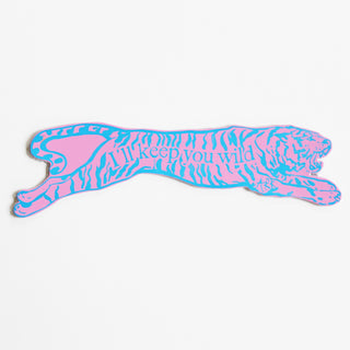 Tiger Bookmark, Blue & Hot Pink