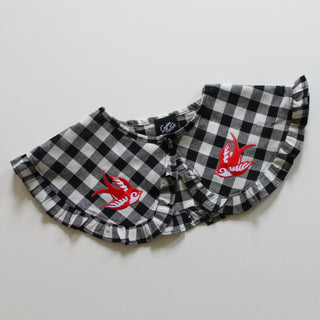Gingham/Denim Faux Collars, One of a kind!