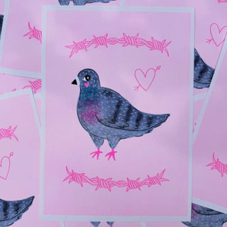 Pigeon Risograph Print, A4