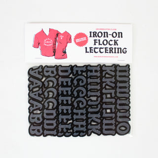 Iron-on Flocked Letter Patch Set, Mini