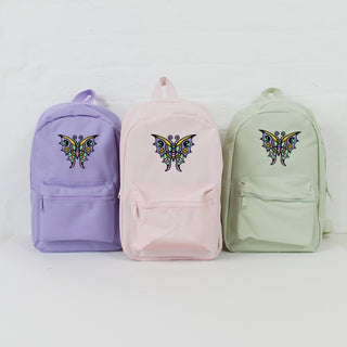 happy face mini backpack Happy Butterfly Embroidered Mini Backpack Ash Price Smiley Face – Cousins Collective