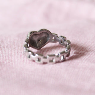Chained Heart Ring, Two Tone