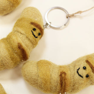 Questionable Croissant Felt Keyring