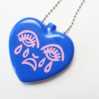 Crying Heart Coin Pouch. Blue