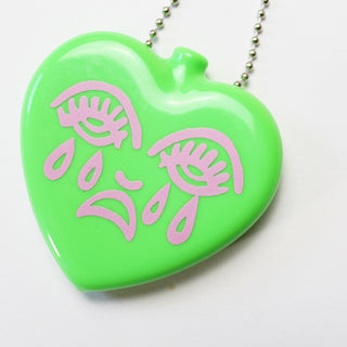 Crying Heart Coin Pouch, Lime Green