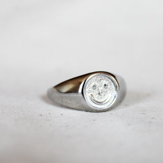 Happy Face Ring, Silver