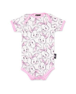 Bunnies Baby Bodysuit, Pink