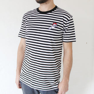 Casper Devil Embroidered Striped T-shirt