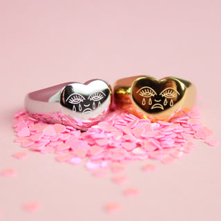 Crying Heart Ring, Gold