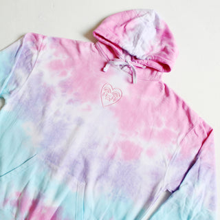 Crying Heart Tie Dye Hoodie, Cotton Candy