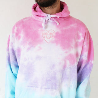 Crying Heart Tie Dye Hoodie, Cotton Candy