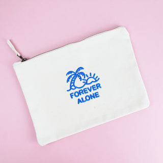 Forever Alone Embroidered Zip Pouch