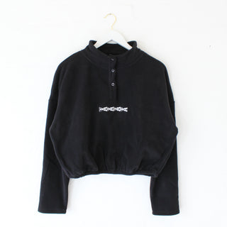 Chain Embroidered Cropped Fleece
