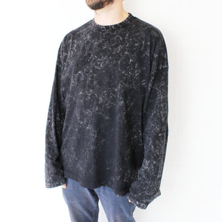 Cobweb Embroidered Long Sleeve T-shirt, Acid Wash