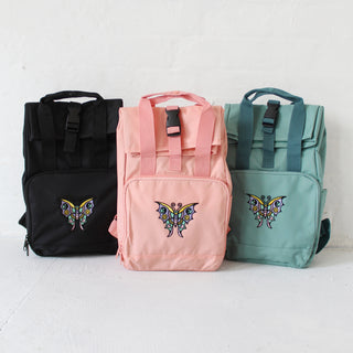 Happy Butterfly Mini Roll-top Backpack