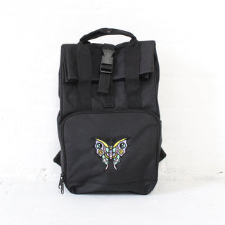 Happy Butterfly Mini Roll-top Backpack