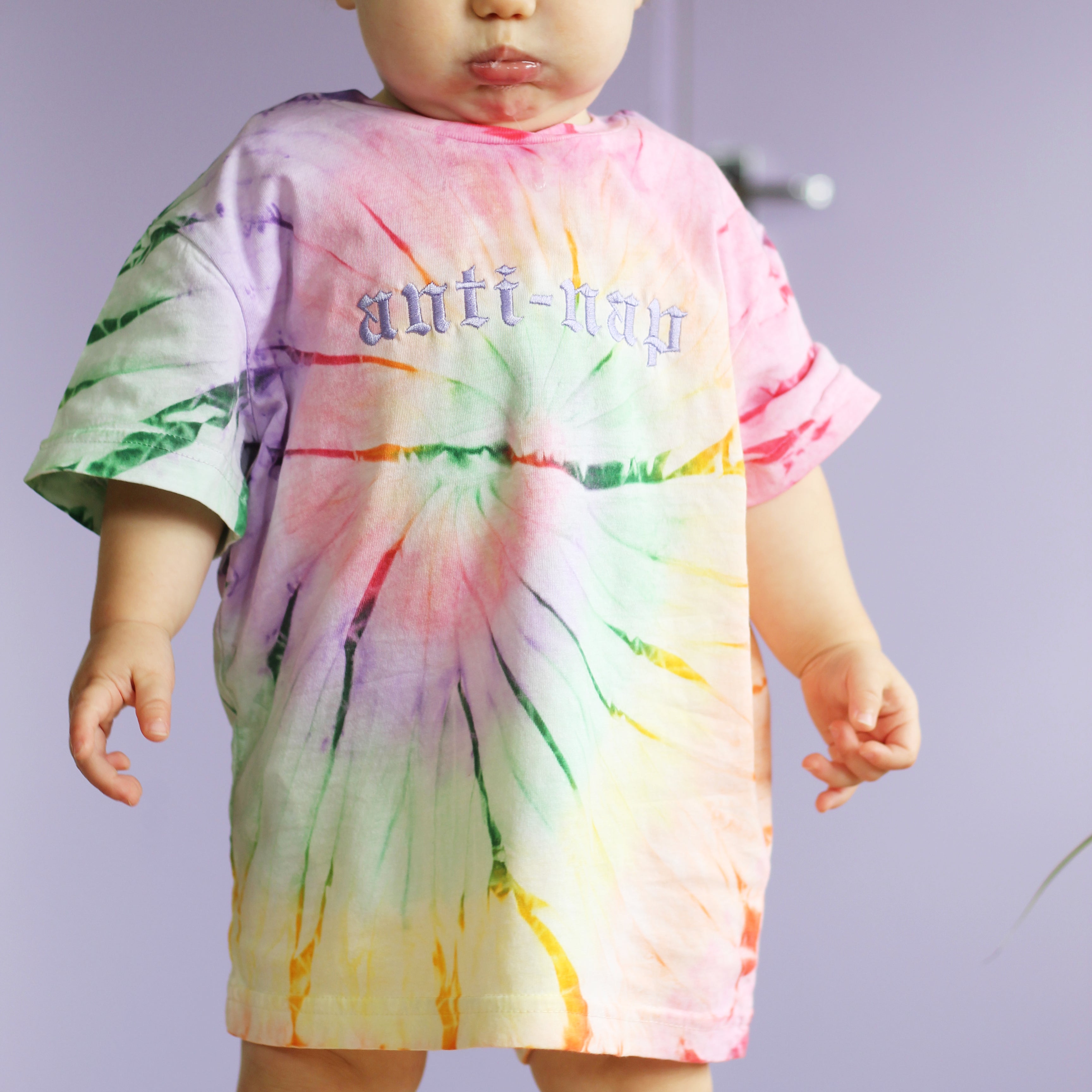 Sunshine Smiley Tie Dyed Tee - Hand Embroidered - Custom - on sale Baby, Toddler, Youth Shirt