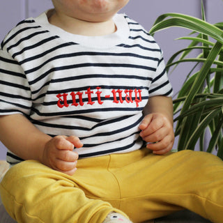 Anti-Nap Embroidered Stripe Baby/Toddler T-shirt