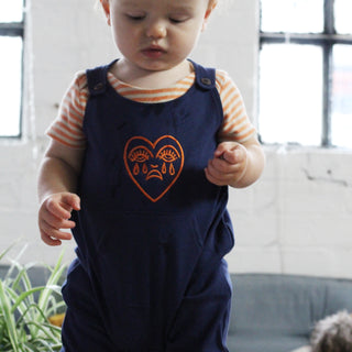 Crying Heart Embroidered Baby/Toddler Dungarees