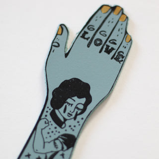 Tattooed Arm Bookmark, Heritage Blue