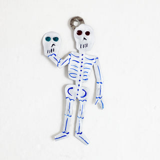 Day of the Dead Skeleton Wall Charm, Blue