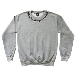 Barbed Wire Embroidered Sweater, Grey
