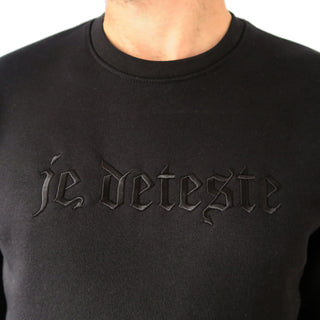 Je Deteste Embroidered Sweater, Black