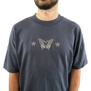 Swallowtail Embroidered T-shirt, India Ink Grey