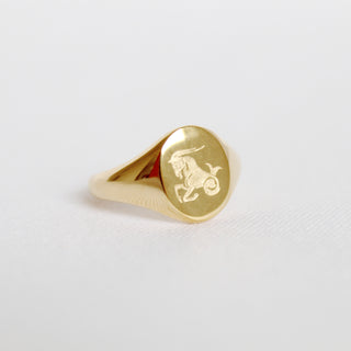 Zodiac Signet Ring, Gold