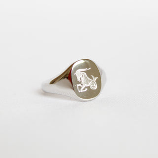 Zodiac Signet Ring, Silver