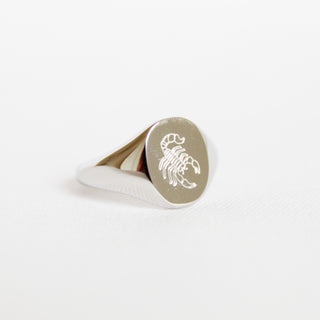 Zodiac Signet Ring, Silver
