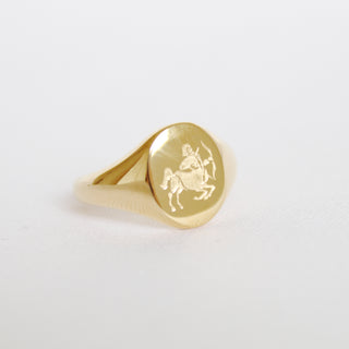 Zodiac Signet Ring, Gold