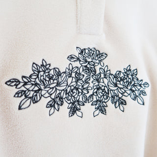Rose Sternum Embroidered Cropped Fleece