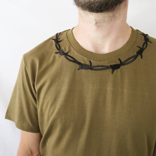 Barbed Wire Summer Colours Embroidered T-shirt