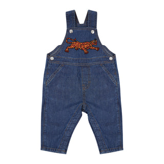 Heart Panther Embroidered Kids Dungarees
