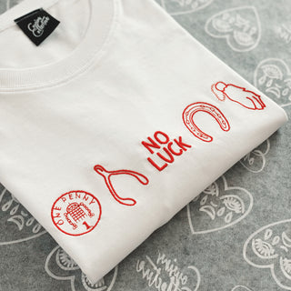 No Luck Embroidered T-shirt