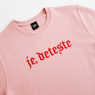 Je Deteste Embroidered Sweater, Pink