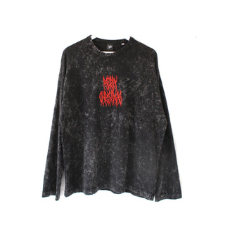 Metal Merry Christmas Long Sleeve T-shirt, Acid Wash