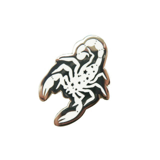 Scorpion Pin, White/Silver