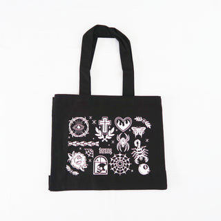 Tattoo Flash Pocket Tote Bag