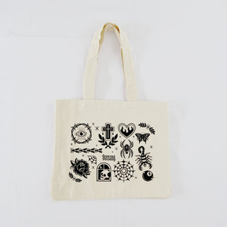 Tattoo Flash Pocket Tote Bag